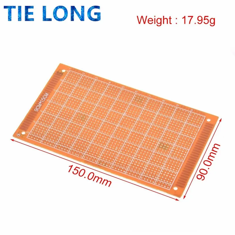 2PCS 9x15 9*15cm Single Side Prototype PCB Universal Board Experimental Bakelite Copper Plate Circuirt Board yellow