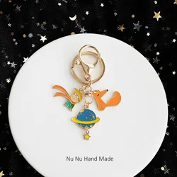 ChimThe-Porte-clés petit prince, pendentif renard mignon Airpods pour vêtements, porte-clés de sac à dos, breloques porte-clés, cadeau de la Saint-Valentin