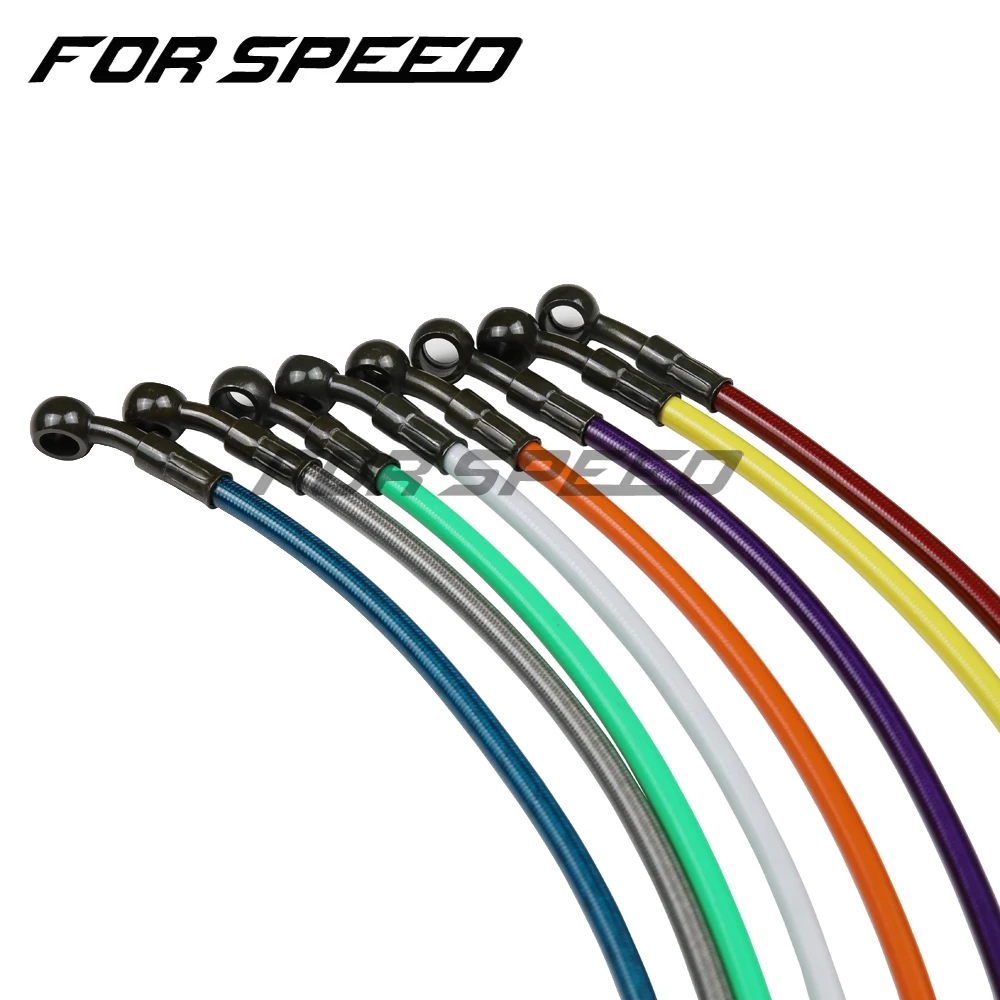 Motorcycle Dirt Bike Braided Brake Hose Line Steel Brake cable Hydraulic Banjo pipe 270mm-1500mm for motorcycle Universal Racing