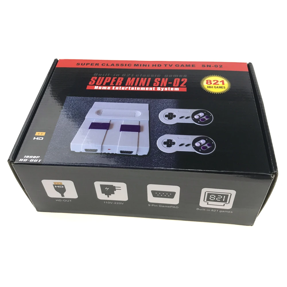 Imagem -06 - Mini hd Hdmi tv Vídeo Game Console Handheld Retro Família Jogo Console Embutido 821 Clássico para Jogos Snes Dupla Gamepad Pal & Ntsc