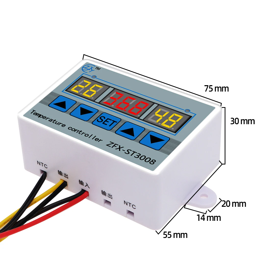 Controlador de temperatura de microordenador ZFX-ST3008, termostato inteligente, controlador de tiempo ajustable NTC10K, medición input40 % de