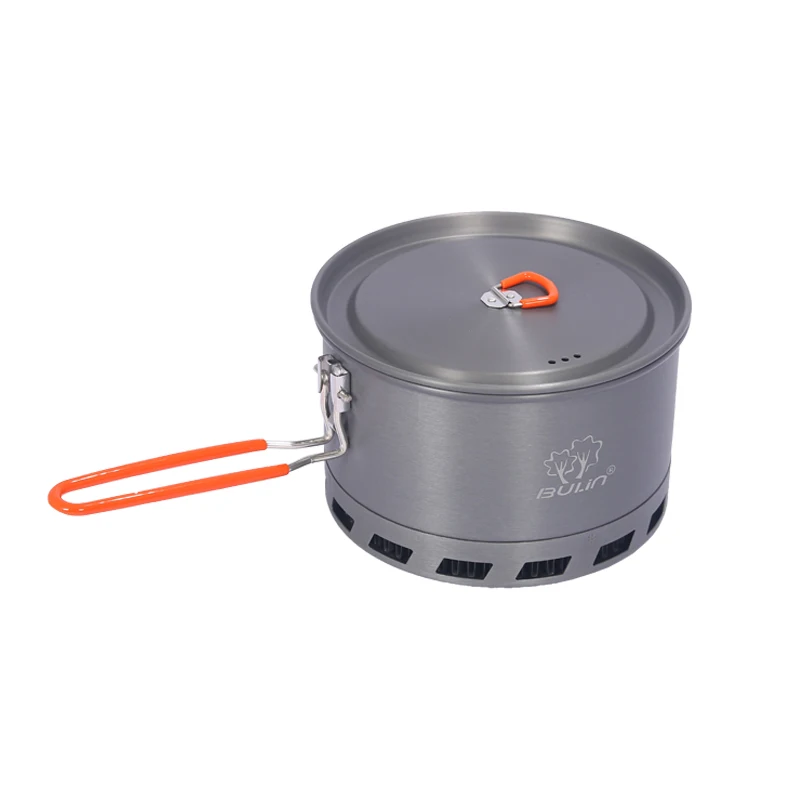 Bulin 1.5/2.1l Portable Outdoor Camping Hiking Heat Collection Tableware Energy Saving Pot Cooking Set