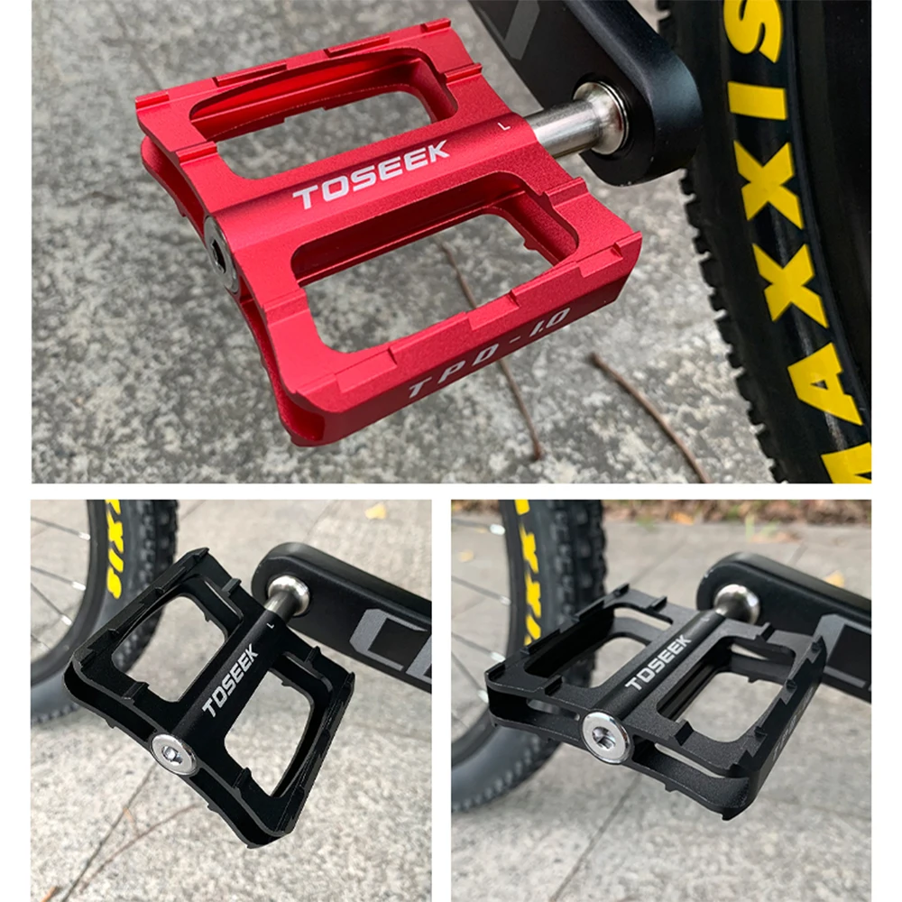 TOSEEK Ultra Light Mountain Bicycle Pedal 2 Bearing Du Seal Aluminum Bike Pedals Anti Slip