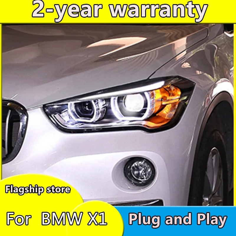 1Pairs Car LED headlights for BMW X1 2016-2019 for bmw X1 Auto head lamp LED DRL Lens Double Beam H7 HID Xenon bi xenon lens