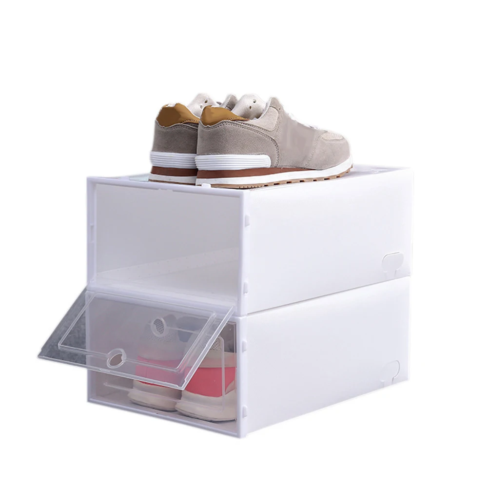 Flip-Open Cove Transparent ShoeBox buty do domu Boot Box stackowalny składany Organizer do przechowywania pojemnik wielofunkcyjny