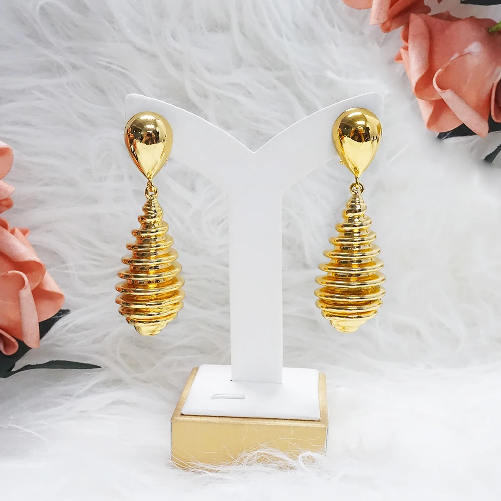 HOT Selling Big Earrings Long Drop Dangle Earrings Spiral Earrings For Womem Fine Fashion Trend Jewelry For Party Birthday Gift