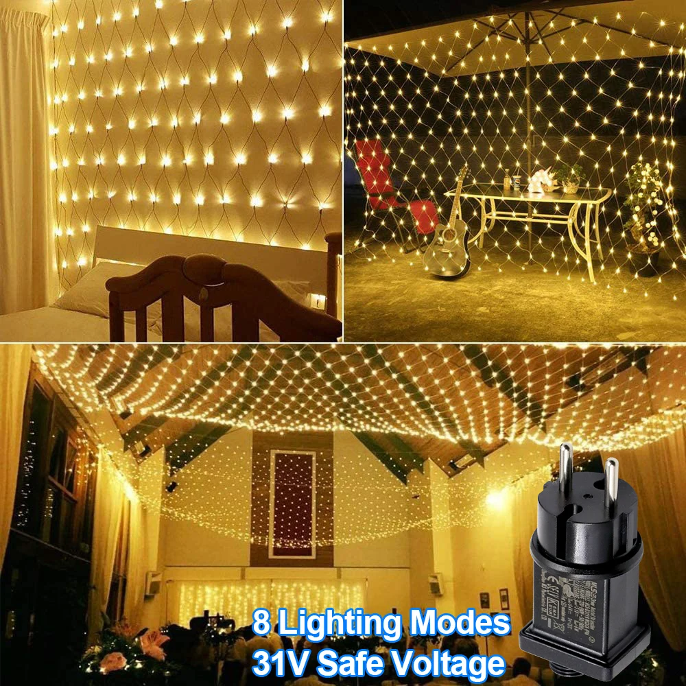 3x2M LED dize Net ışık bağlanabilir perde örgü ışık su geçirmez düğün parti dekorasyon için bahçe noel işık aydınlatma