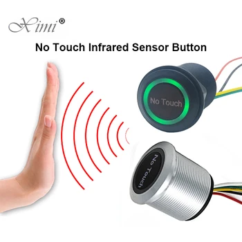 방수 비접촉식 터치 센서 없음 종료 스위치 유도 유형 릴리스 종료 버튼 스위치 액세스 제어 DC12V/24V LED 포함
