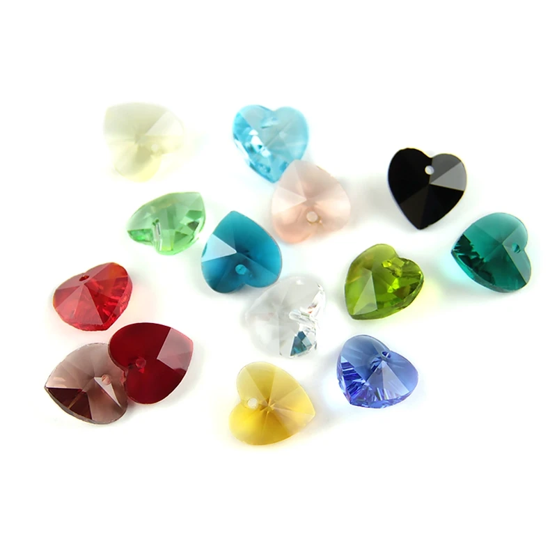 14mm Heart Shape Shiny Glossy Ceramic Beads Porcelain Loose Spacer Beads for Jewelry Making DIY Bracelet Necklace Crafts