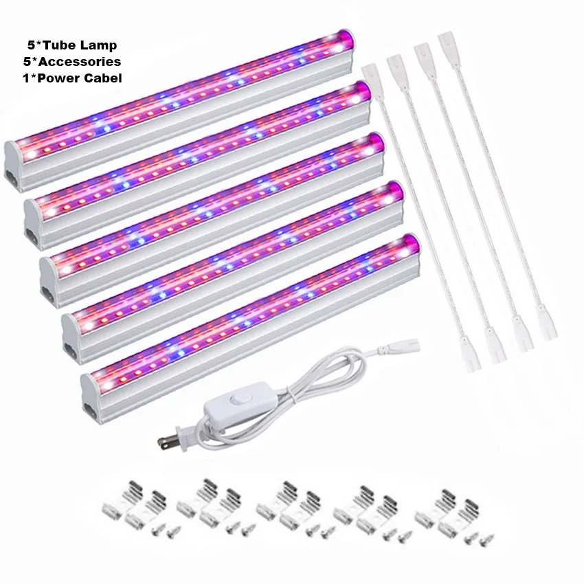 LED Grow Light Full Spectrum T5 Tube 85-265V Phyto Lamps Bar EU US Plug Phyto Lamps Bar Light Hydroponic Plant Growth Light