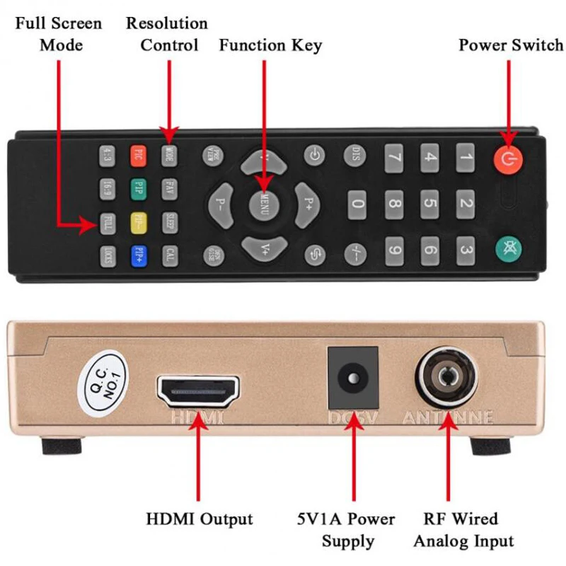 RF To HD Converter Adapter Analog Receiver Analog TV Box Digital Box