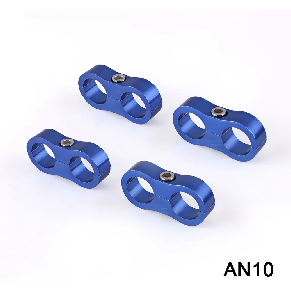 1Pcs  Aluminum Billet Dual AN4 11MM/AN6 14MM/AN8 16MM/AN10 20MM Braided Hose Waterpipe Separator Clamp Cable Fastener RS-HR013