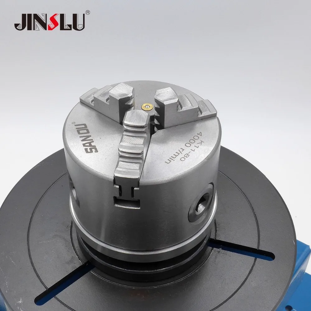 110V BY-10 10KG mini welding turntable welding positioner with K11-80 80mm 3 jaws lathe Chuck semi-automatic welding