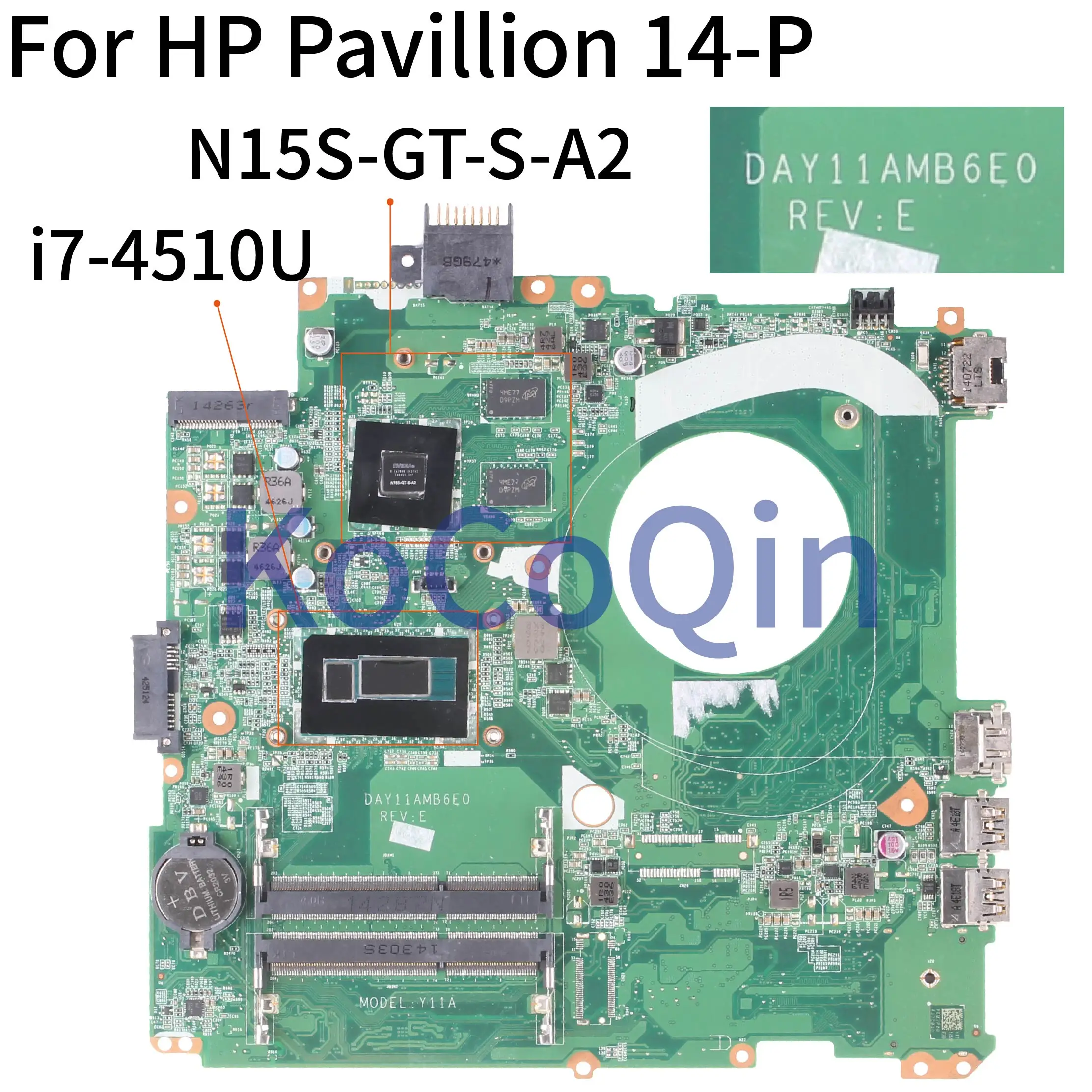 For HP Pavillion 14-P 14-u002TX 14-u005TX I7-4510U 840M Laptop Motherboard SR1EB Notebook Mainboard DAY11AMB6E0 N15S-GT-S-A2