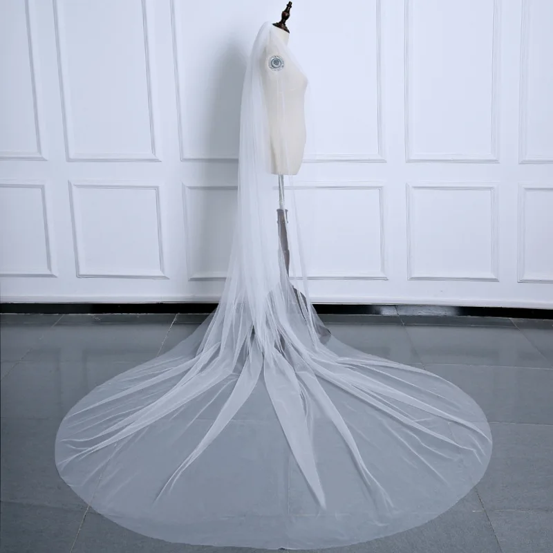 NZUK – voile de mariée en Tulle à une ou deux couches, Long, avec peigne, accessoires de mariage