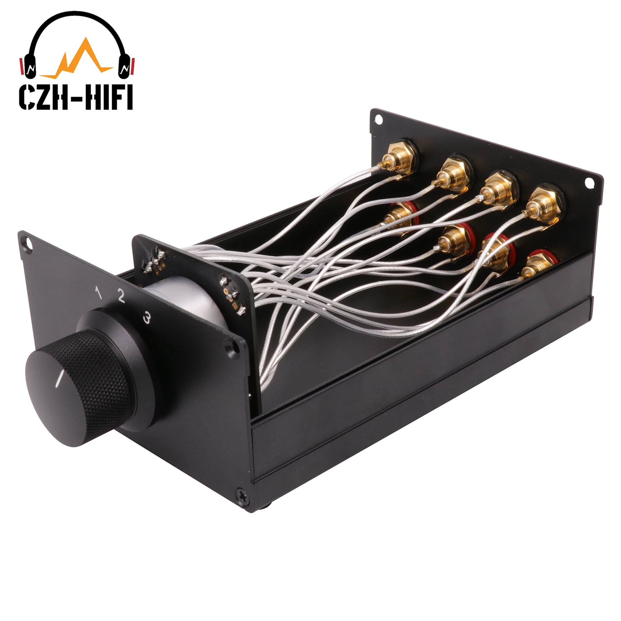 1PC Bearbeitete Volle Aluminium Audio Source Selector Switcher Converter HiFi Sound Ausgang Splitter RCA CD-Player Plattenspieler TV DVD – Detail 5