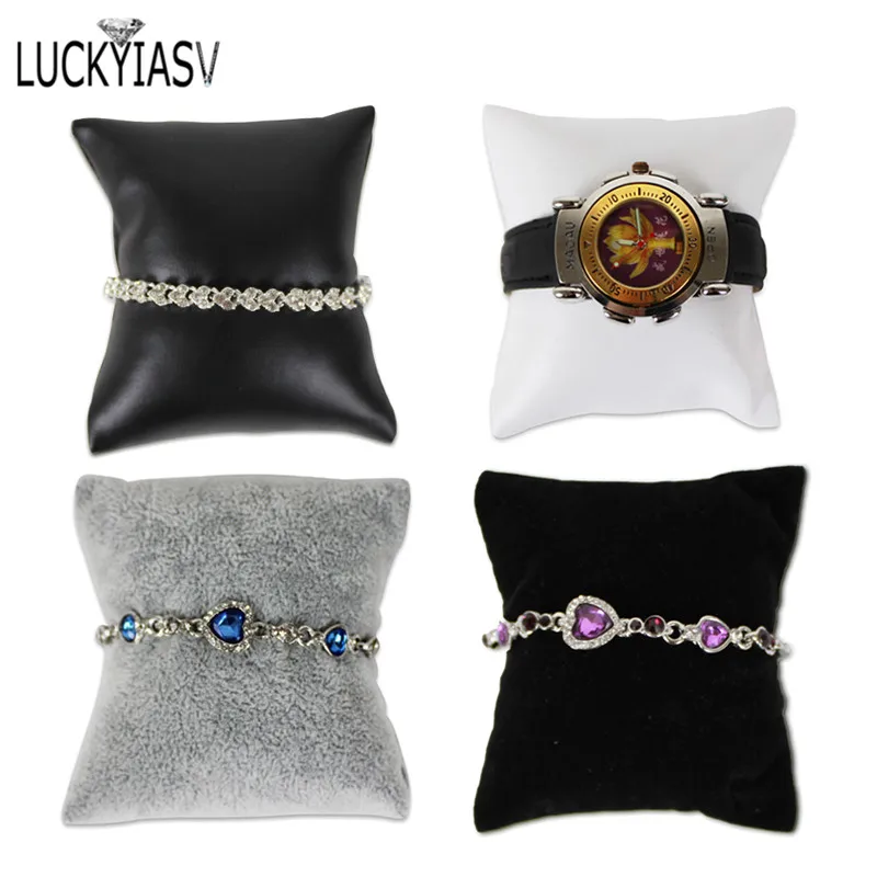 Gratis Verzending Sieraden Display Pu Lederen Sieraden Armband Display Kussen Kussen Sieraden Doos Kussen Horloge Kussen