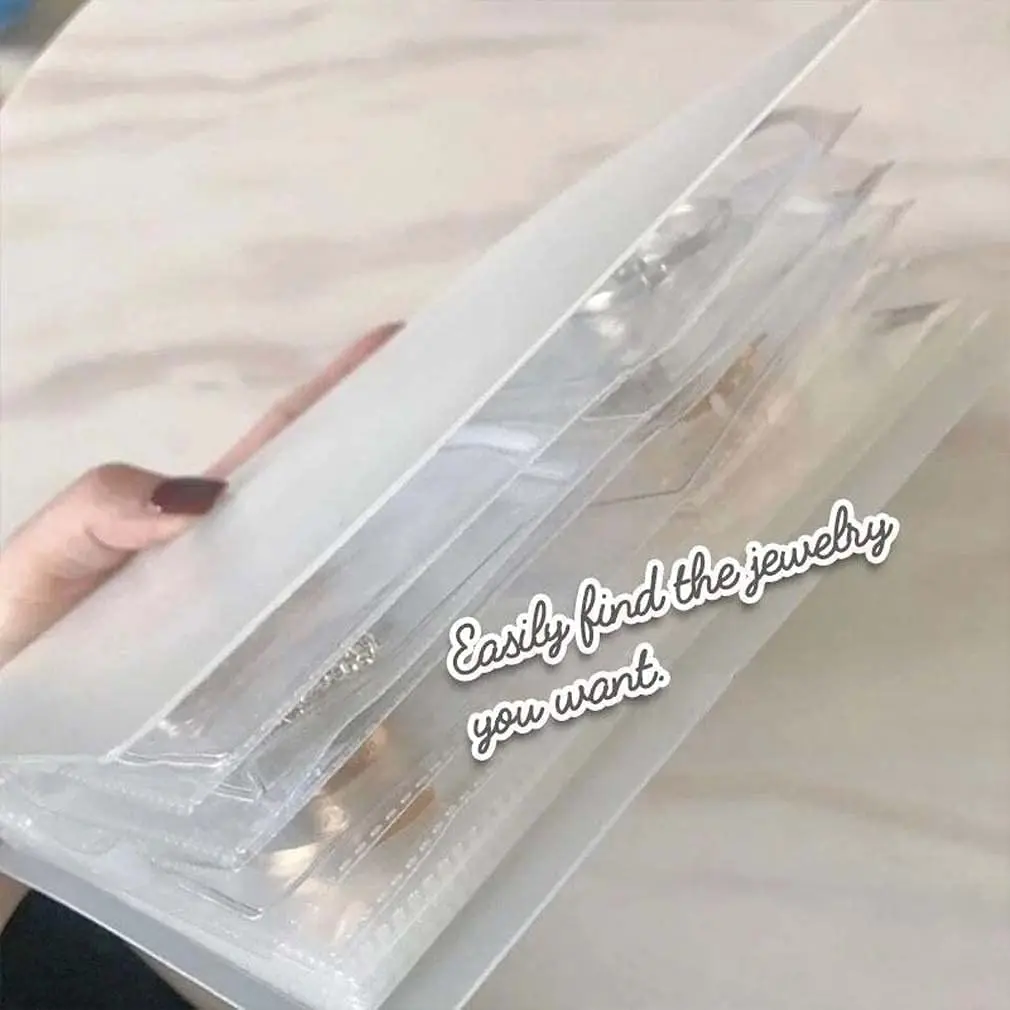 

Jewelry Storage Book Portable Jewelry Travel Organizer Transparent Jewelry Storage Waterproof For Travel Home Organization