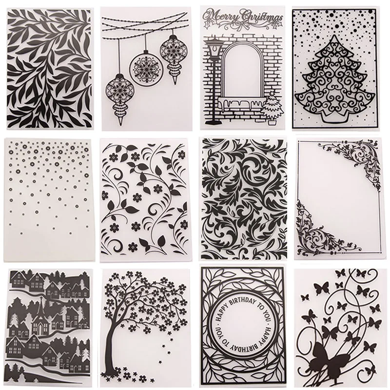 26 styles Plastic Embossing folder Christmas Template for DIY Scrapbooking Craft Photo Album Card Holiday Handmade Decoration