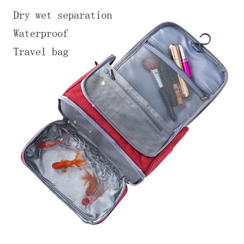 2022 Waterproof Men Hanging Makeup Bag Oxford Travel Organizer Cosmetic Bag for Women Necessaries Make Up Case Wash Toiletry Bag