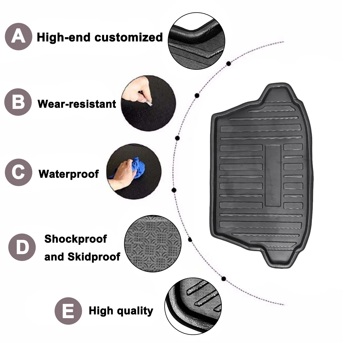 Boot Mat For Toyota C-HR CHR 2017 2018 2019+  Rear Trunk Liner Cargo Floor Tray Carpet Mud Pad Kick Guard Protector waterproof