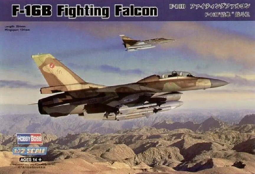 Hobbyboss 80273 1/72 Scale F-16B Fighting Falcon Model Kit