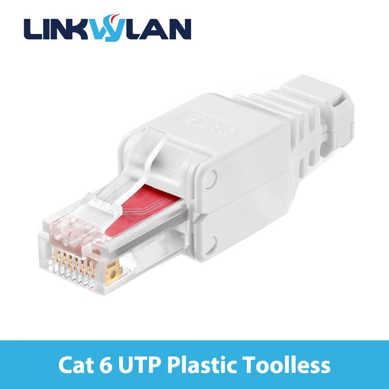 RJ45 UTP Unshield Field Connector Termination Field Plug Toolless Modular Plug for 6A/6/5e 23/24 AWG Network LAN Cables