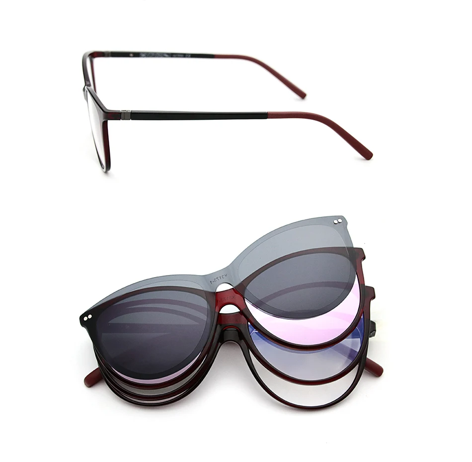 X3173 Polarisierte Magnet Clip Auf Sonnenbrille Frauen Retro Cat Eye Rezept Sonnenbrille Für Frauen UV400 Myopie Optische Brillen – Detail 12