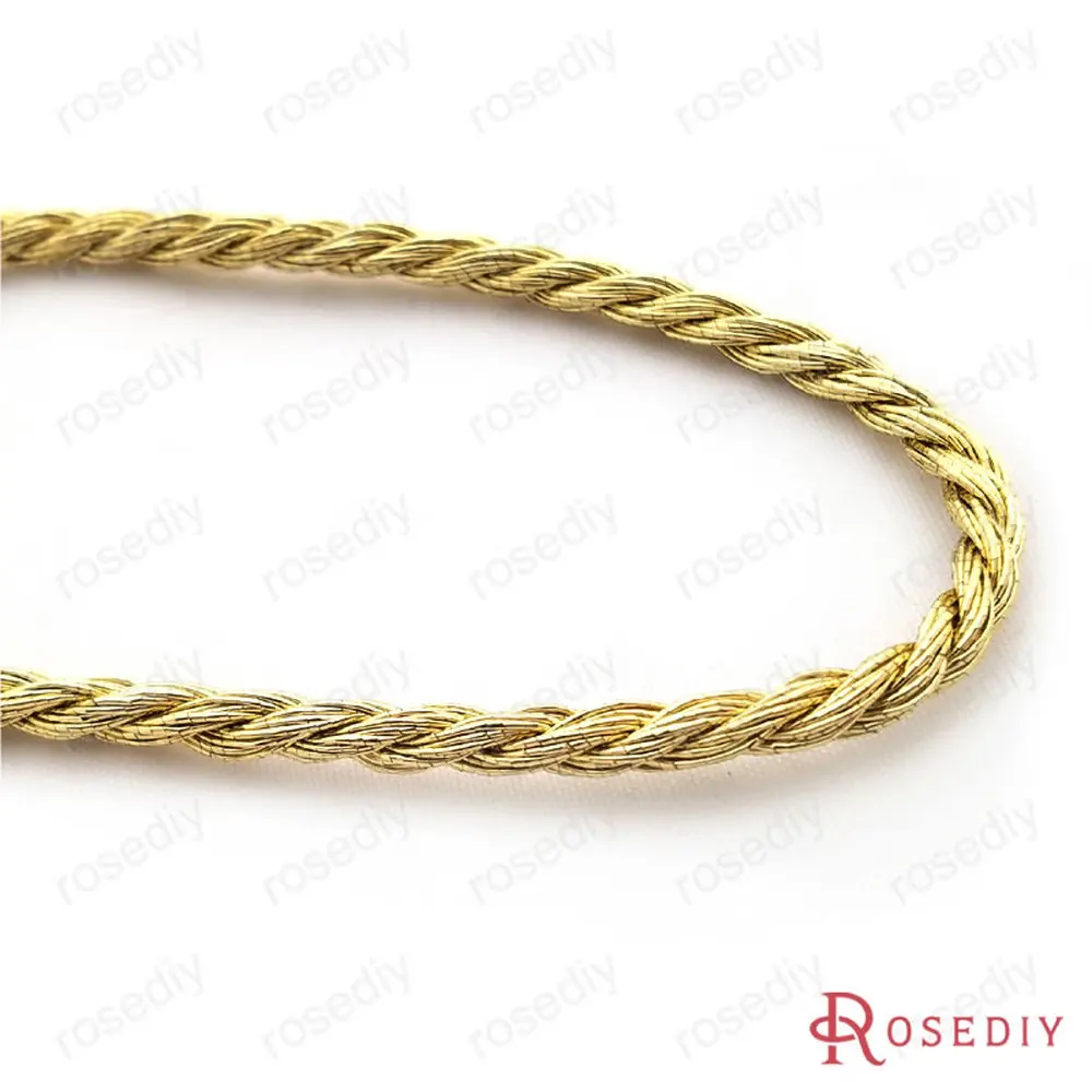 (T12967)Wholesale 5 Meter Diameter 2.5mm 3.5mm Gold Color Silver Color Silk Thread Twisted Cords Rope Diy Findings Accessories