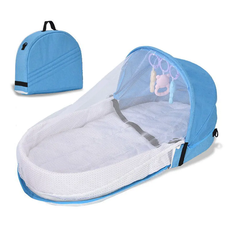 Ninho de bebê portátil multifuncional de viagem, cama de bebê dobrável, berço de dormir infantil, cama infantil com mosquito