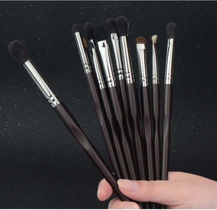 12pcs/set Black Professional Eye Makeup brushes set Eyeshadow make up brush full function Crease detail smudge Nose shadow mosan