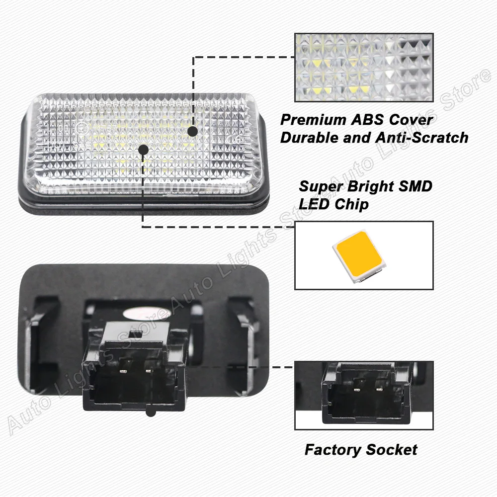 2PCS LED License Plate Light For Toyota Corolla E150 Verso 09-18 Auris Hatchback E15 06-12 Avensis T270 09-18 Number Plate Lamps