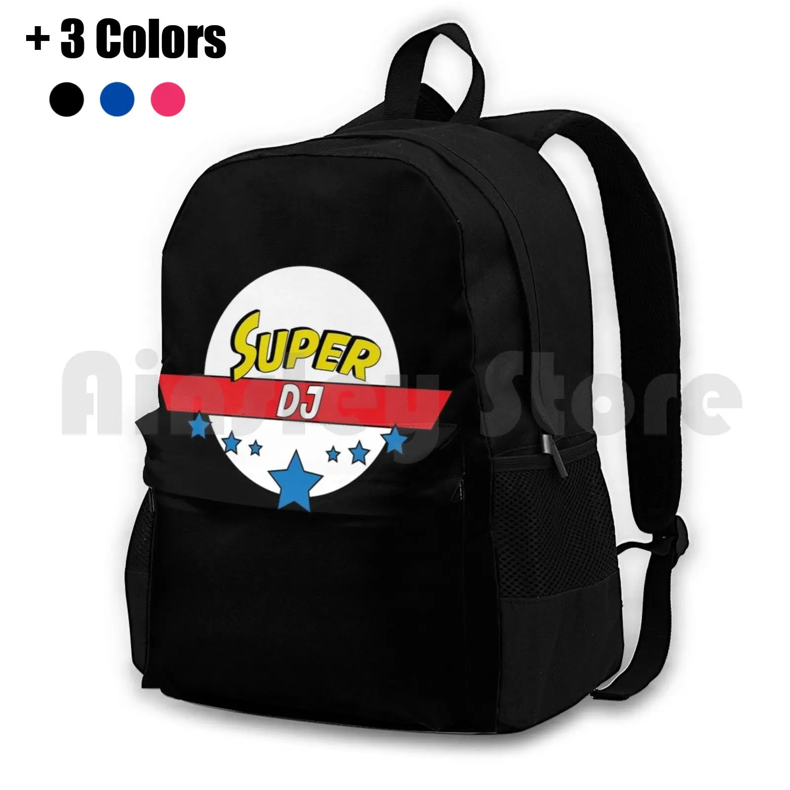 Super Dj , #dj Outdoor Hiking Backpack Waterproof Camping Travel Popart Pop Art Superhero Hero Super Pop