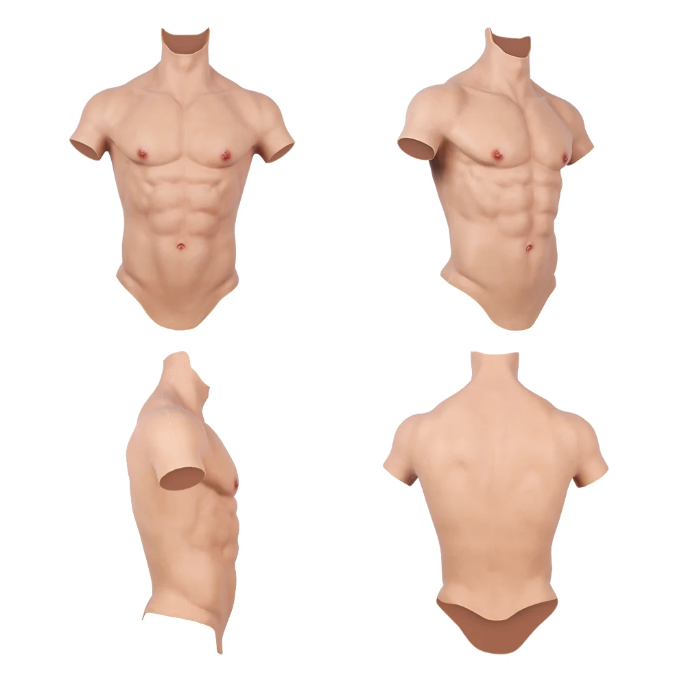 KUMIHO Sixth Generation Silicone False Abdominal Muscle False Pectoral Muscle Man Breast Strong Muscle Line Can exhale S/L Size