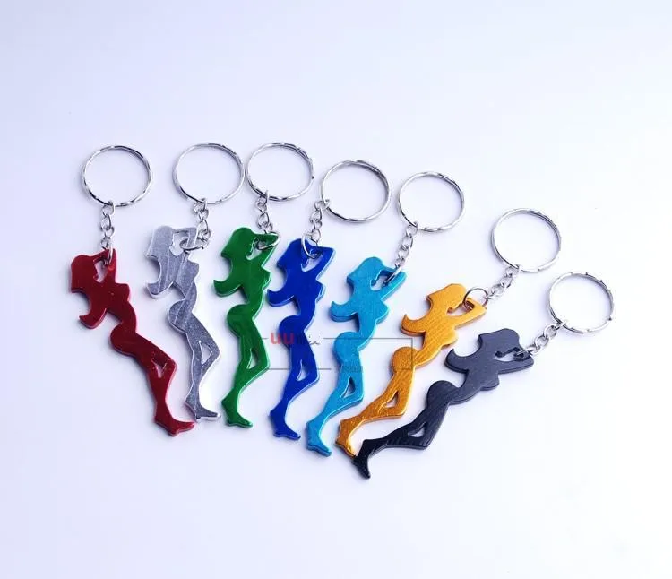 

Portable Beautiful Girl Sexy Girl Aluminum alloy beer bottle opener with keyChain chrismas gifts free shipping