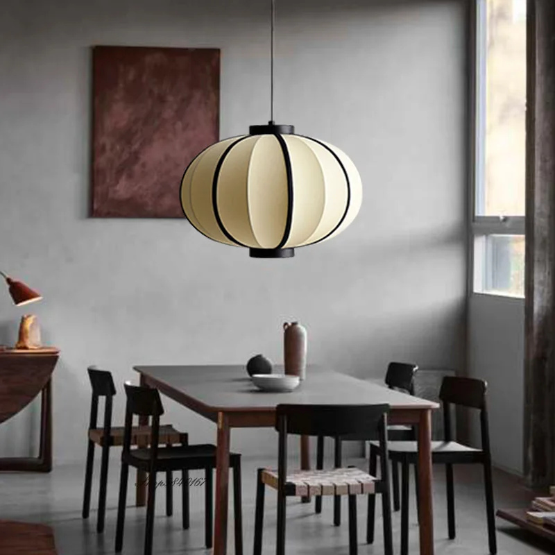 Imagem -03 - Nordic Designer Tecido Pano Luz Pendente Hanglamp Simples Luminária de Cozinha Sala de Estar e Sala de Jantar Decoração da Lâmpada Pendurada Novo