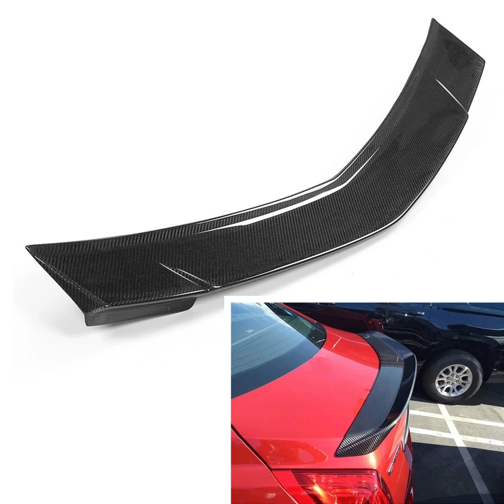 

For Cadillac CTS Sedan 2008-2013 4 Door Rear Trunk Lid Spoiler Wing Real Carbon Fiber Car Decklid Flap Trim Roof Splitter Lip