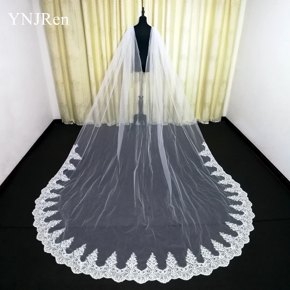 Real Foto 'S Wedding Cape Sluier Wit/Ivoor Bridal Schouder Sluier Tulle Lange Cape Mantel Sjaal Trim Bruiloft Accessoires