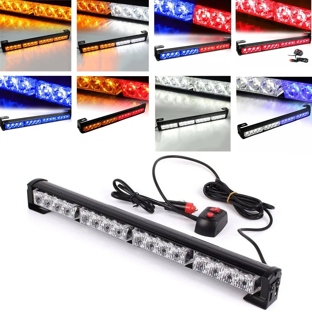 

16LED Car Strobe Light Cars Van Truck Flashing Warning Signal Lamp Police Light Car Emergency LED Strobe Side Light 12V