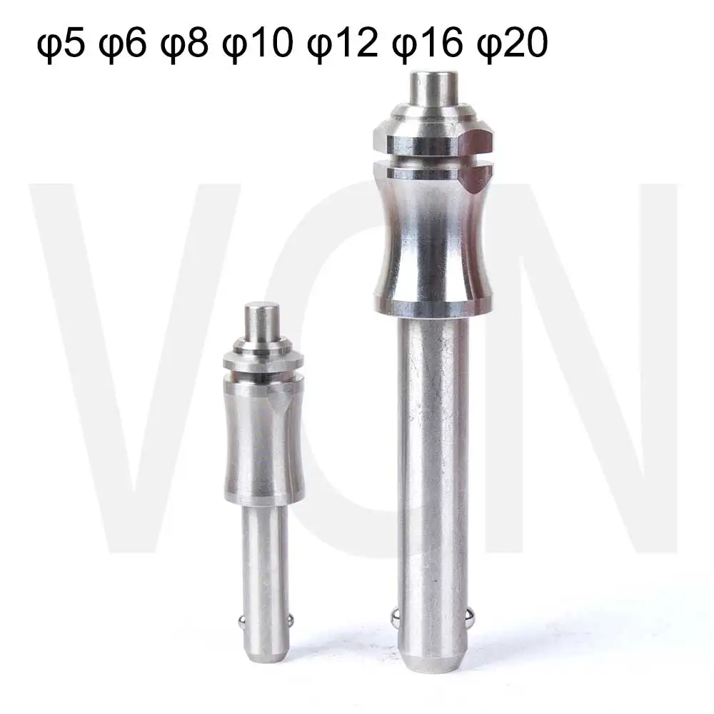 VCN113 Quick release pins / Ball lock pins /I typ Pin Dia 5/6/8/10/12/16mm,button type Self locking stainless steel release pins