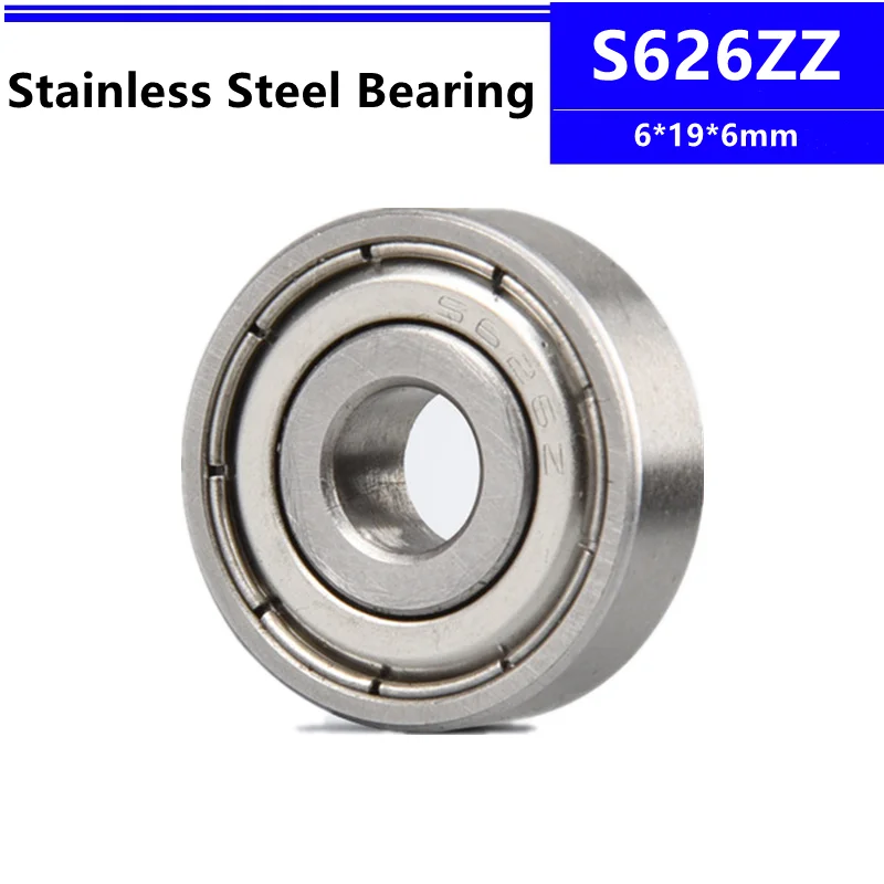 50/100pcs S626ZZ 6*19*6mm Stainless Steel Deep Groove Ball Bearing 6x19x6mm SB626ZZ S626 S626Z S626RS