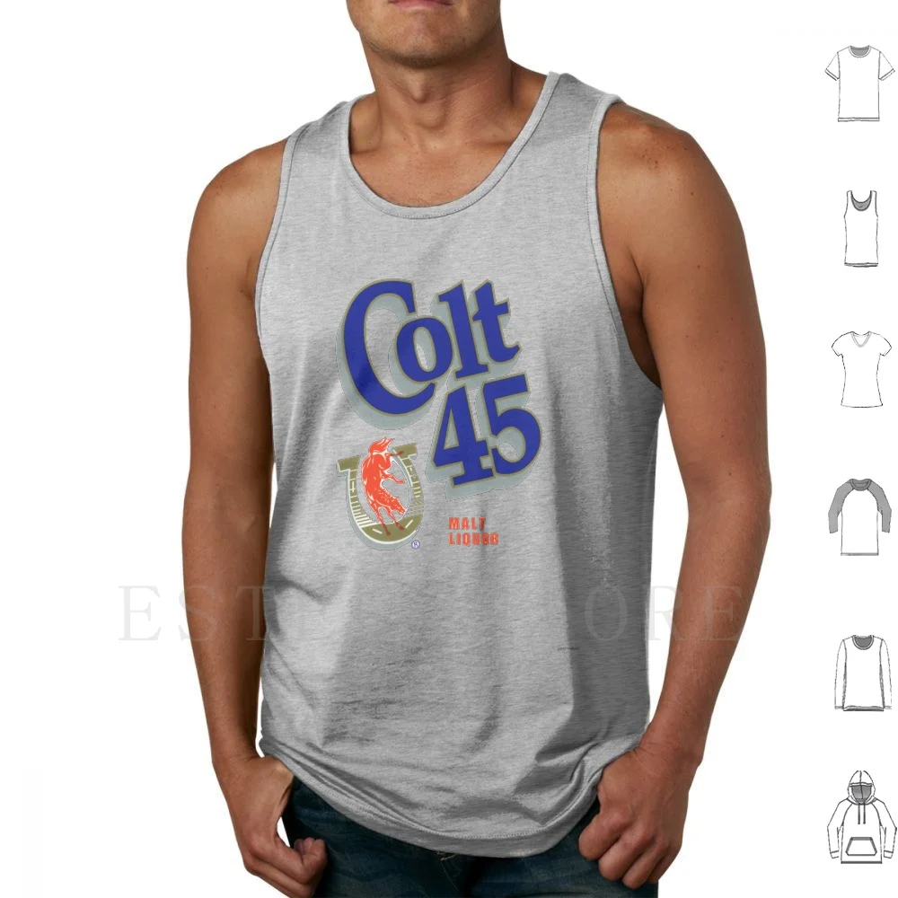 Colt 45 Tank Tops Vest Sleeveless Colt Vintage Retro Malt Liquor Beer Pabst Olde English Schlitz Strohs