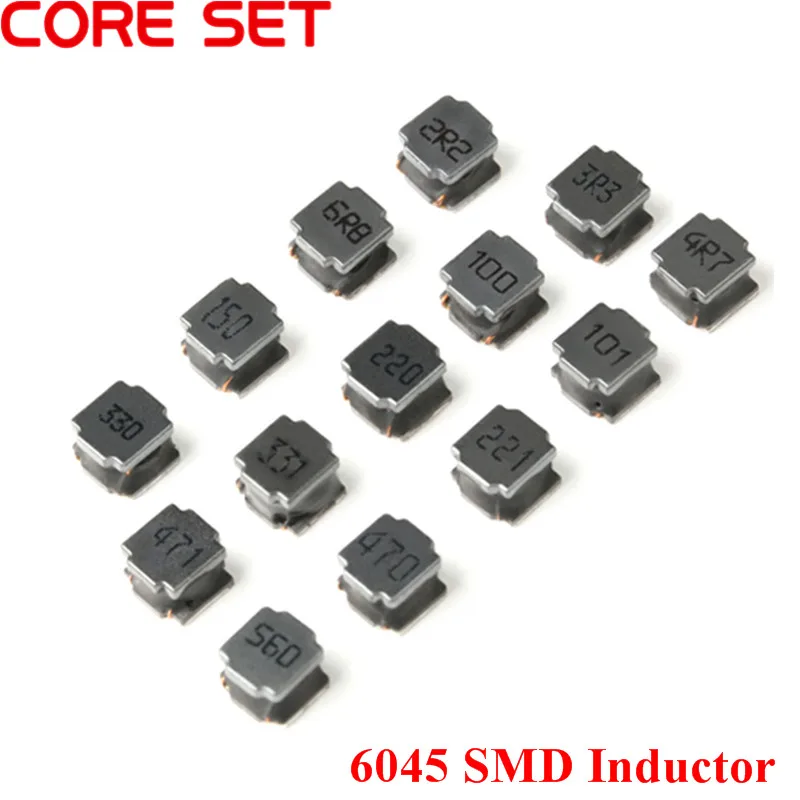 20Pcs SMD Power 470uh Inductor 2.2UH-470UH Chip Inductors High Quality 6045 Wire Wound Chip winding inductance