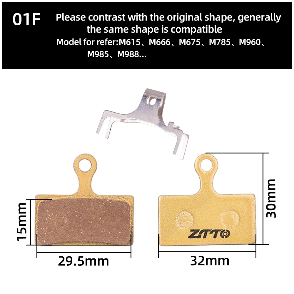 4 Pairs Resin/ceramic/Full metal MTB Bike Bicycle Disc Brake Pads for ShimanoM988 M985 XT/TR M785/SLX M666 M675/Deore M615 S700