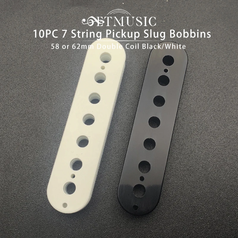 

10PCS/Lot 7 String Electric Guitar Pickup Humbucker Slug Bobbin/Double Coil Pickup 58 or 62mm Slug Bobbin Black White