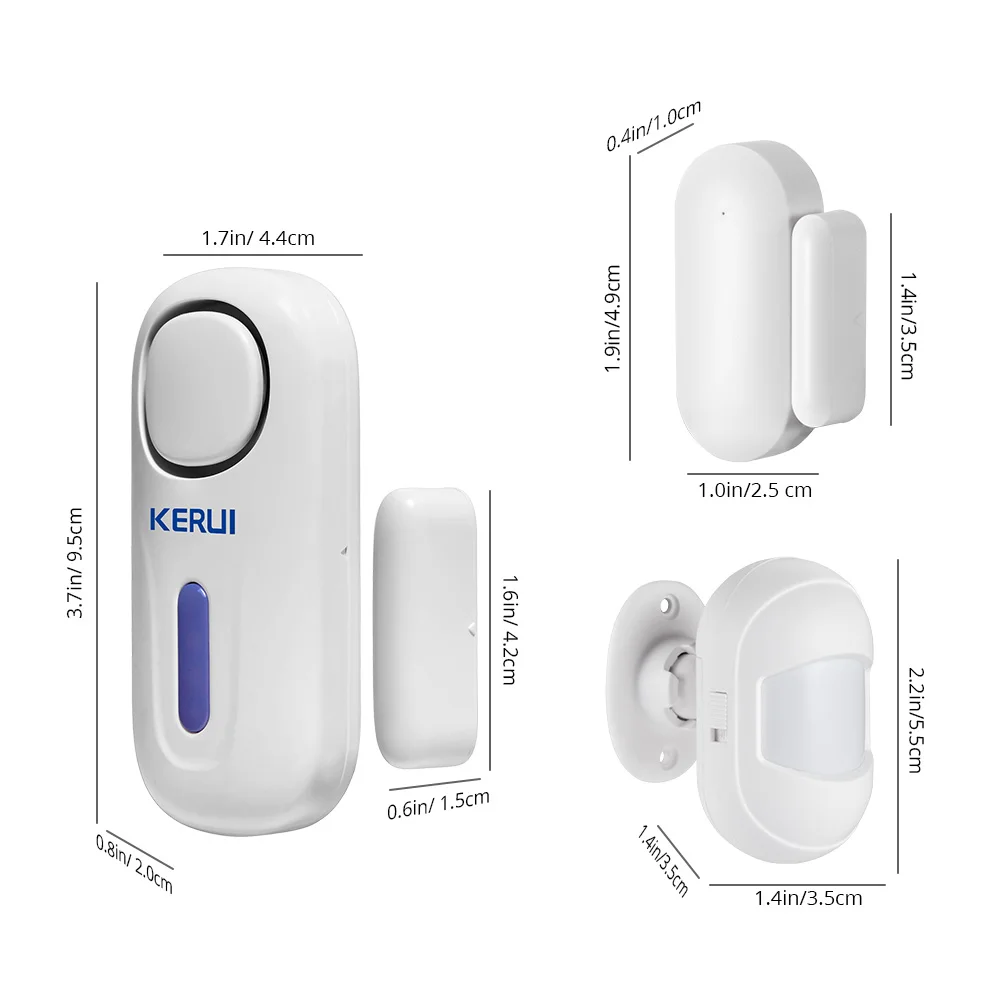 KERUI-Sensor antirrobo de seguridad para puerta y ventana, sistema de garaje inteligente con Control remoto, alarma magnética PIR, 120DB