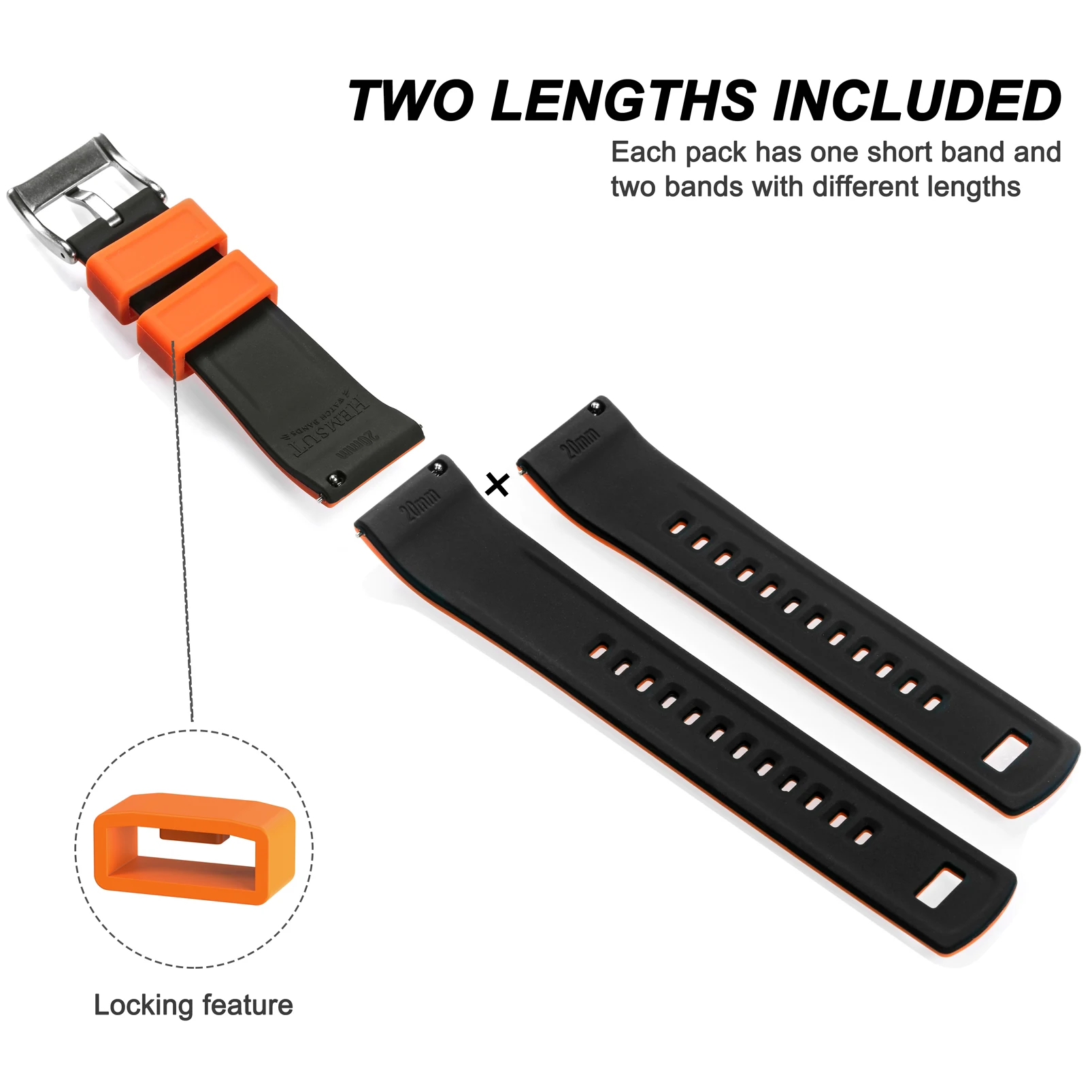 Hemsut Silicone Smart Watch Bands, 18mm 20mm 22mm Quick Release Rubber Watch Strap for Man Women Soft Replacement