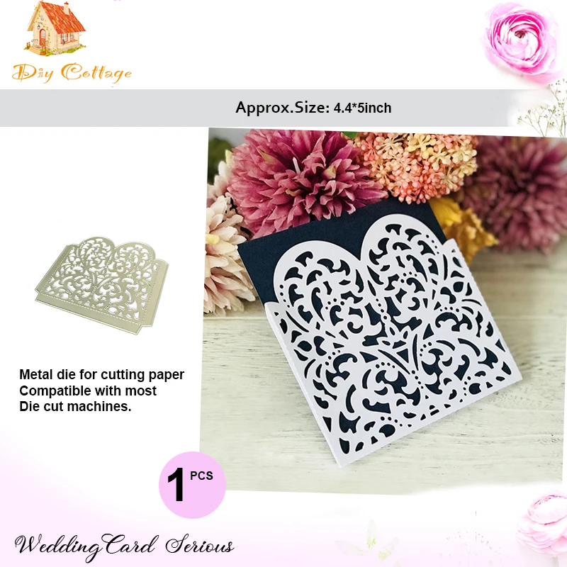 Wedding invitation Dies Lace Heart Metal Cutting Dies Scrapbooking Stamps and Dies for Card Making Craft Dies Cut