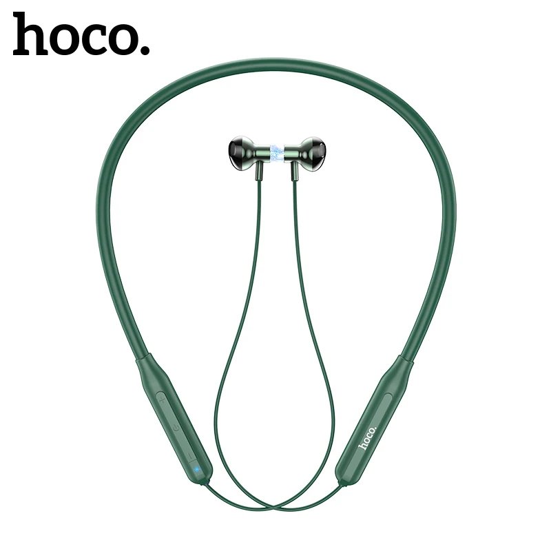 Hoco Bluetooth 5.0 Magnetic Neckband Earphones Bass Wireless Headphones with Mic Stereo Portable Sports Headset For iPhone 11 12