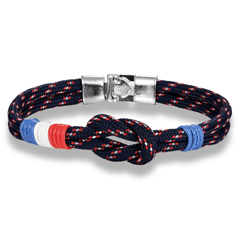 MKENDN Fashion Country French Flag Bracelet Sport Camping Parachute Cord Men Women Infinity Rope Chain Bracelet Friendship Gifts